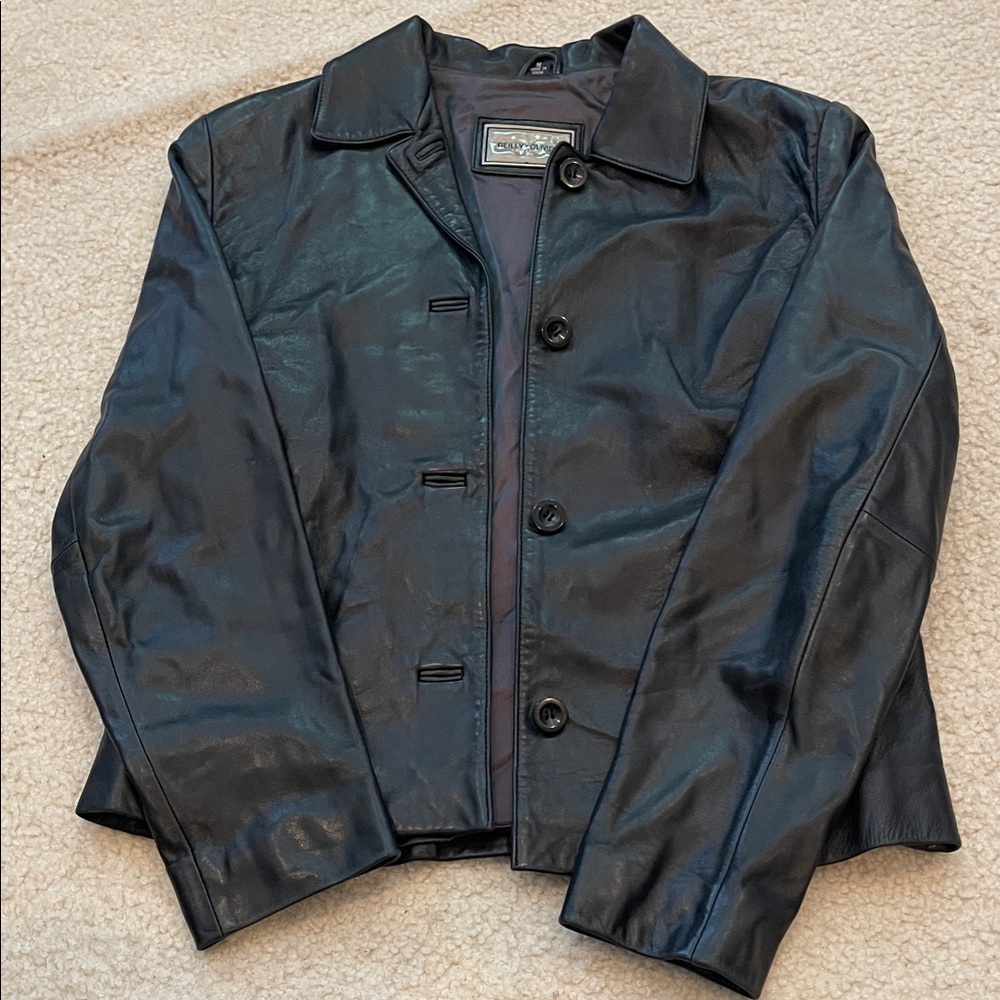 Reilly Olmes 100% Black Leather Jacket Size small